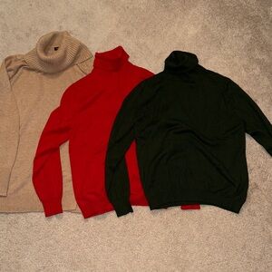 3 Sweater BUNDLE  - (1) H by Halston & (2) Whisper Knit by Louis Dell’ Olio